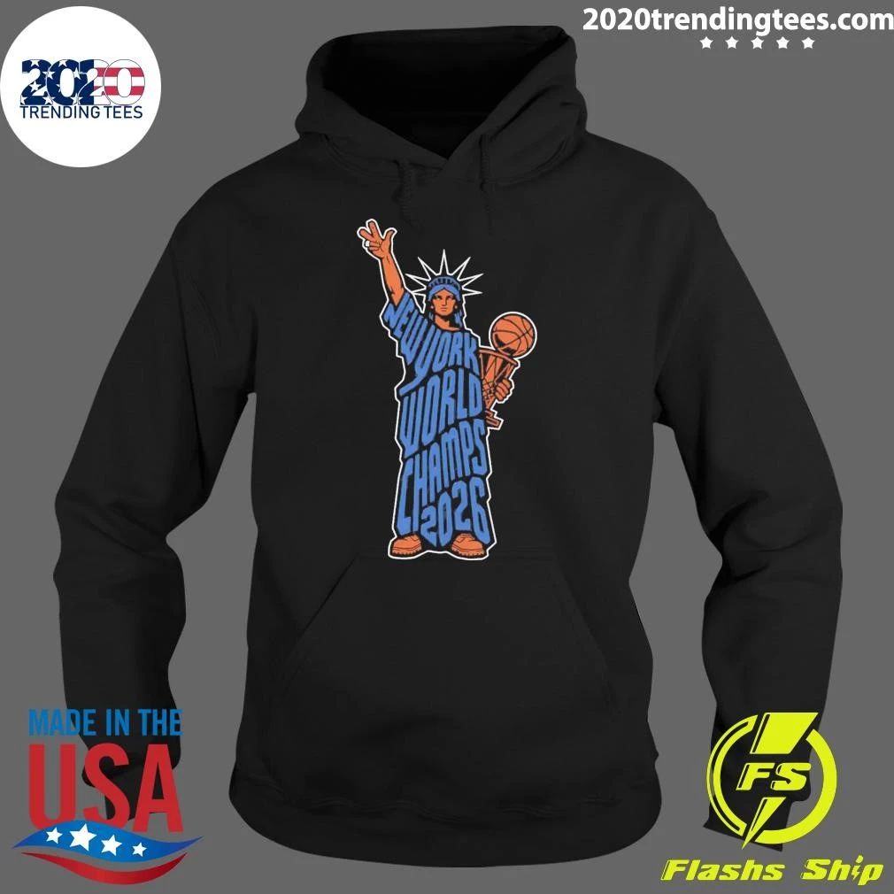 The Statue Of Liberty Holding A Basketball Trophy Ny 2026 Champs Shirt