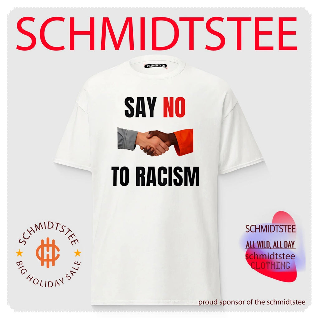 Say no to racism black hand and white hand shirt