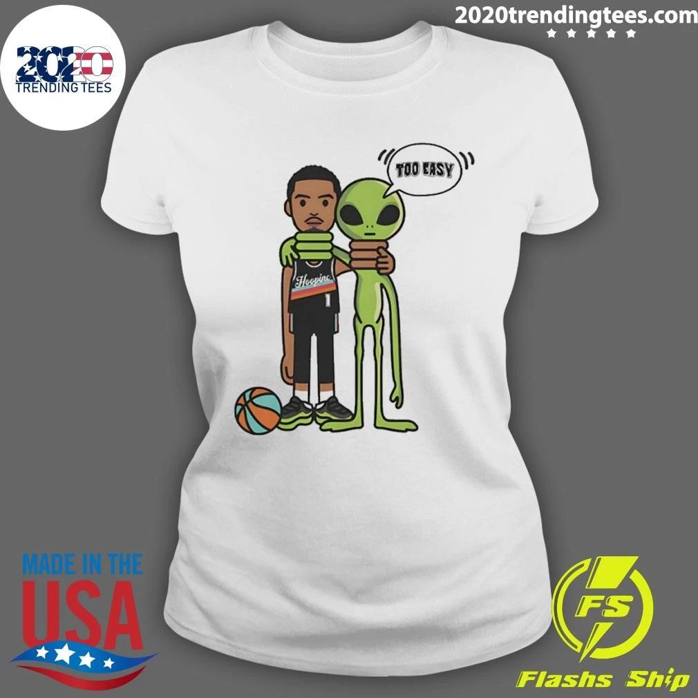 Too Easy Victor Wembanyama Vs The Alien Shoulder Each Other San Antonio Spurs Nba 2026 Basketball Shirt