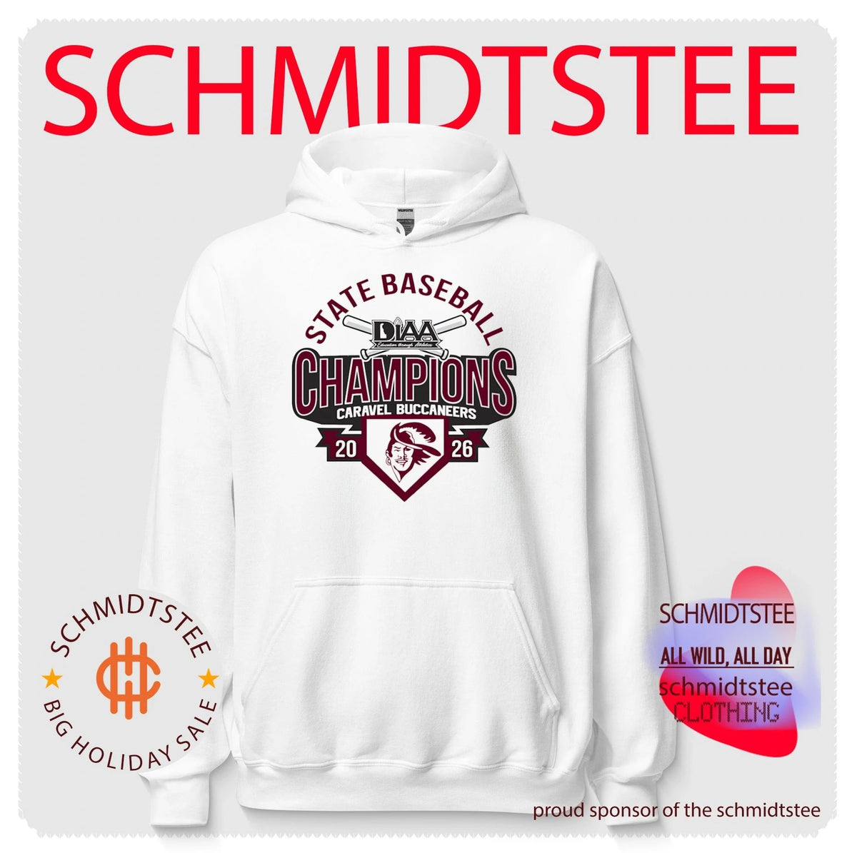 Caravel Buccaneers DIAA Baseball 2026 State Champions shirt