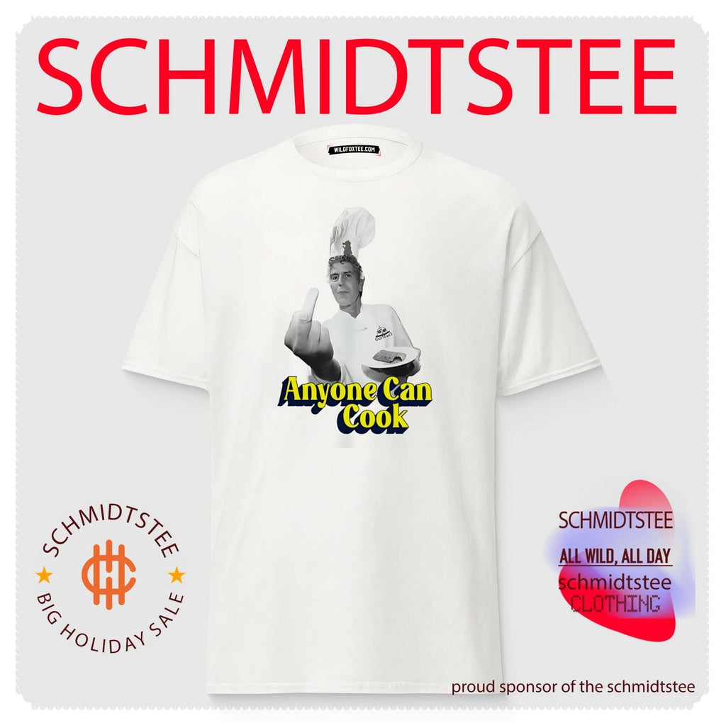 Chef Anthony Bourdain anyone can cook middle finger shirt