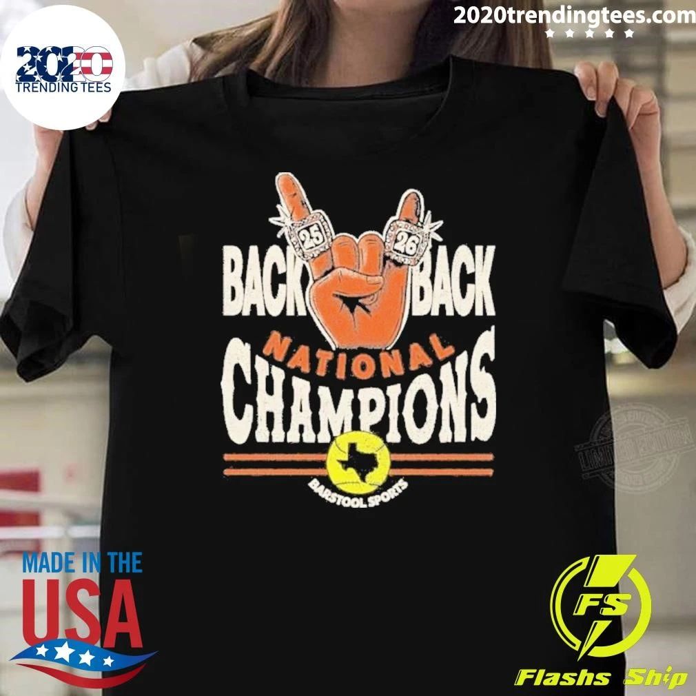 Texas Longhorns Back to Back Softball National Champions Pocket Shirt
