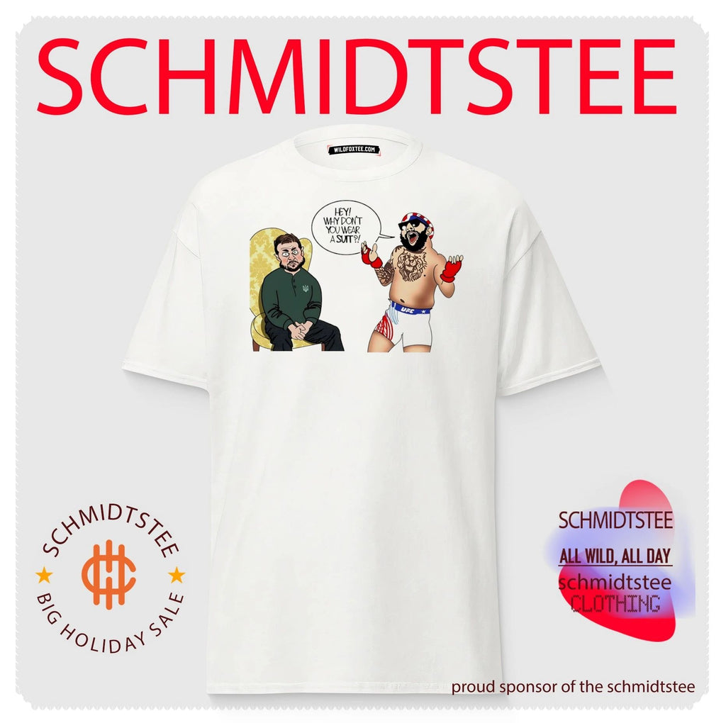 Volodymyr Zelenskyy and Colby Covington Why Don’t You Wear a Suit Political Cartoon shirt
