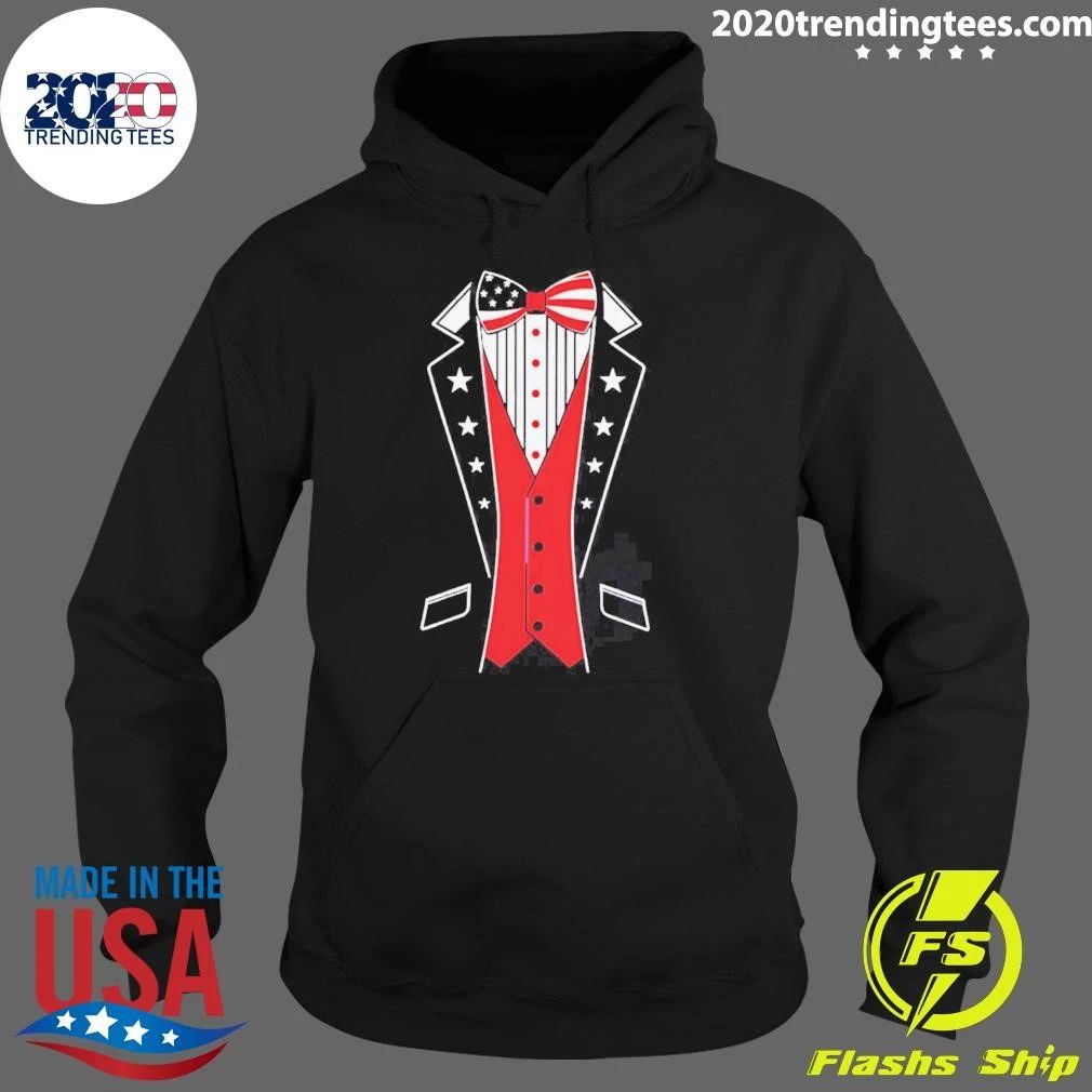 Patriotic American Flag Tuxedo Fourth Of July Shirt