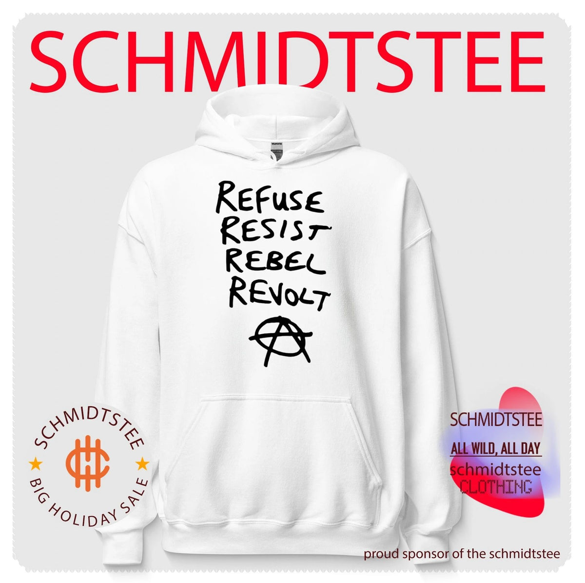 Refuse resist rebel revolt anarchy symbol shirt