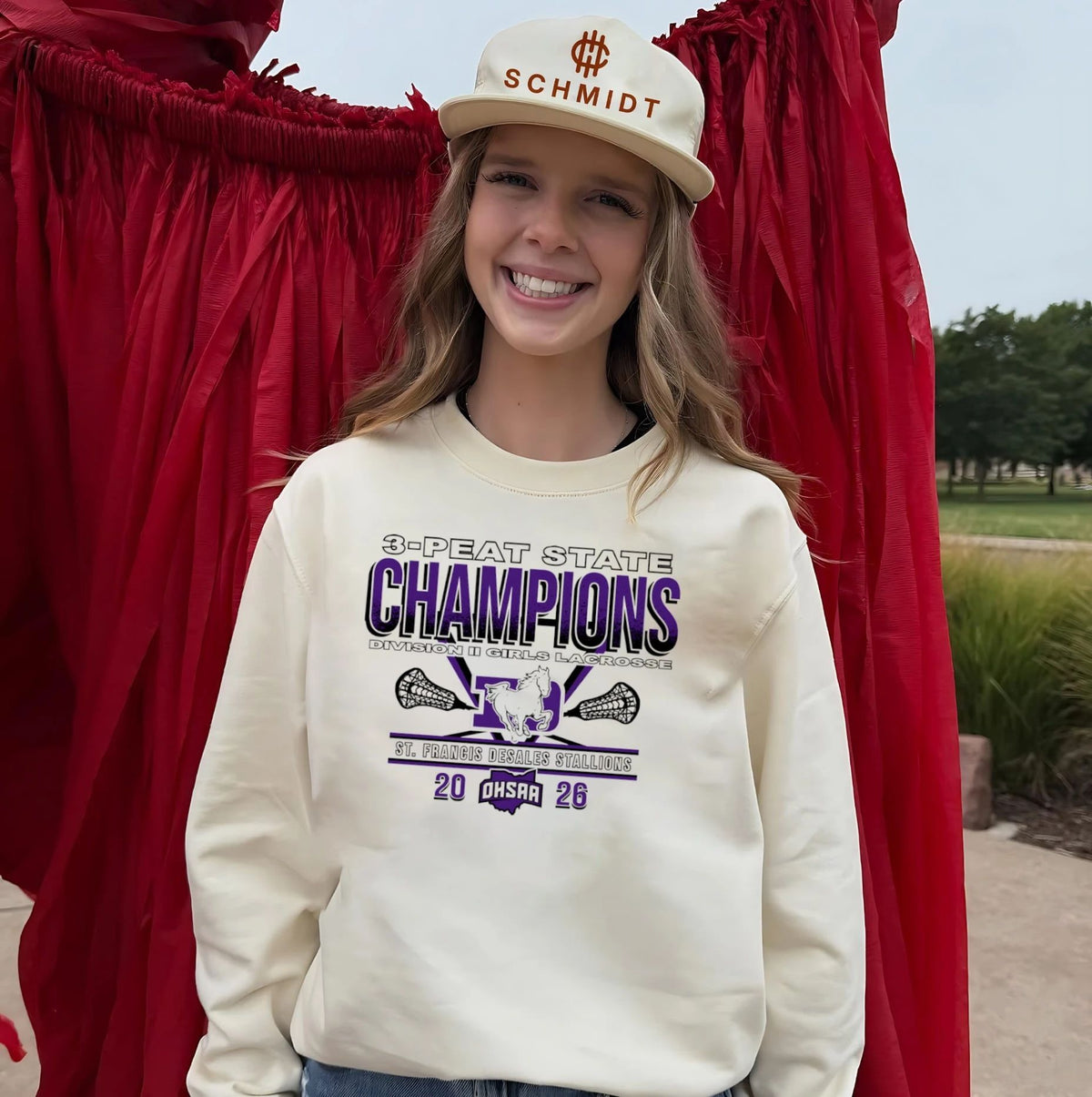 St. Francis DeSales Stallions 2026 OHSAA Girls Lacrosse D2 3-Peat State Champions shirt