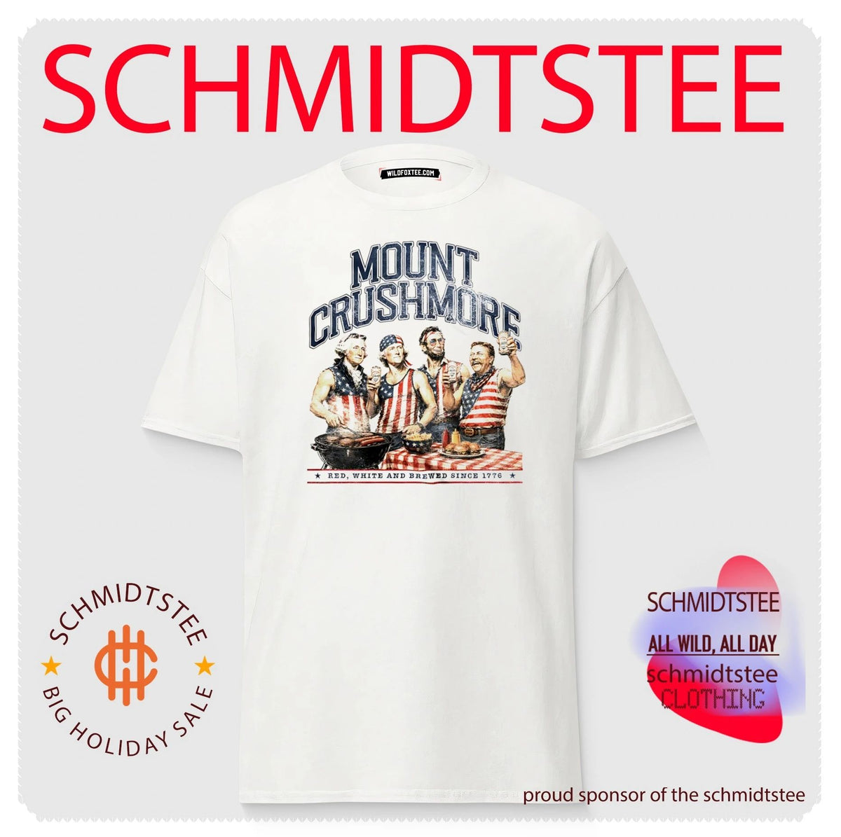 Mount Crushmore Washington’s on the grill red white and brewed since 1776 shirt