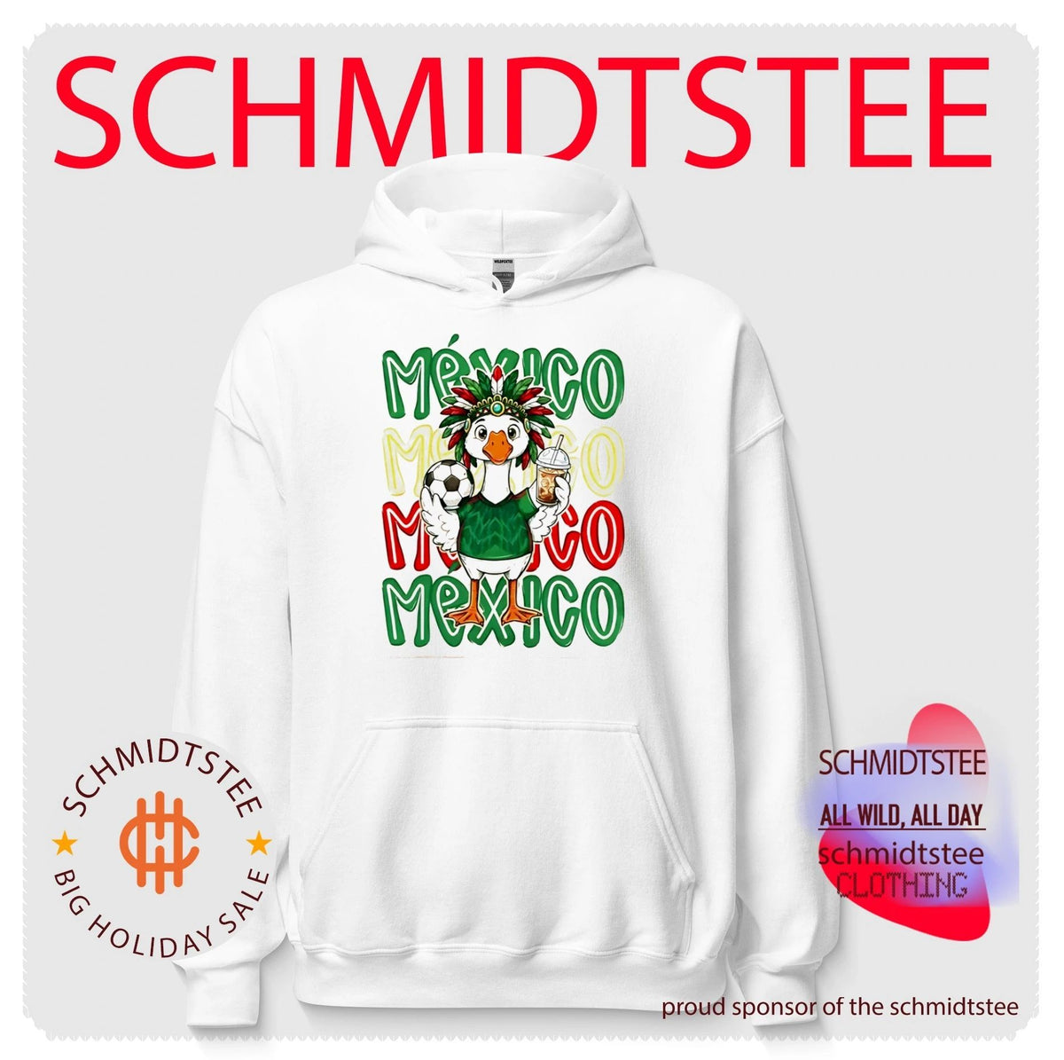 Mexico Soccer World Cup 2026 Goose with Headdress and Iced Coffee shirt