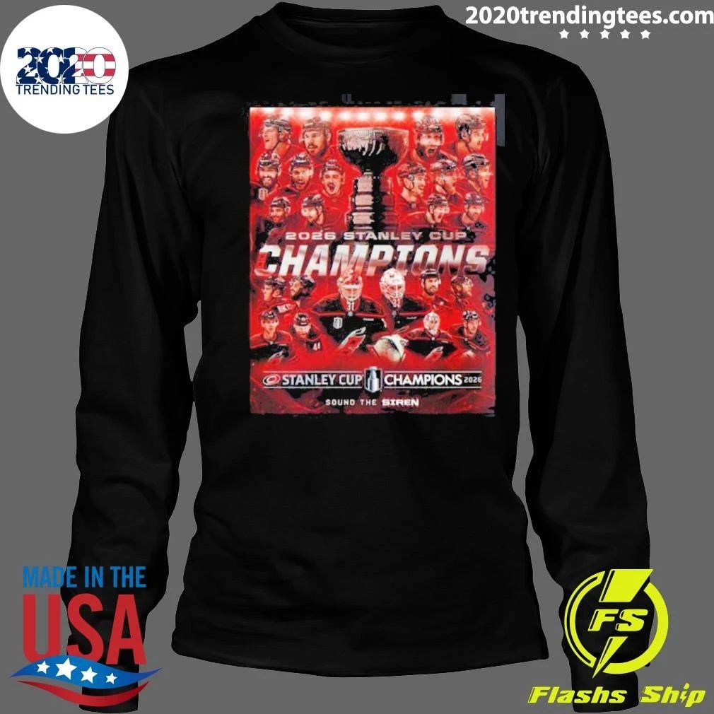 Celebrate Carolina Hurricanes 2026 NHL Stanley Cup Champions Sound The Siren Premium Shirt