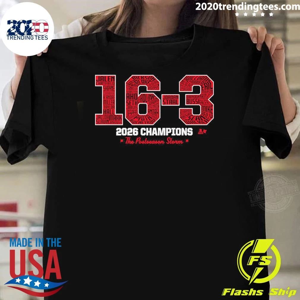 Carolina Hockey 16-3 2026 Champions The Postseason Storm Shirt