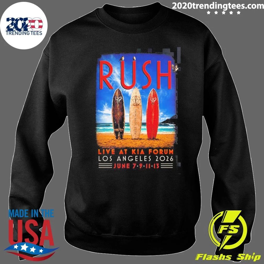 Rush Fifty Something 2026 Tour Los Angeles Event Tee Live At Kia Forum On June 7 9 11 13 2026 City Of Angels Shirt