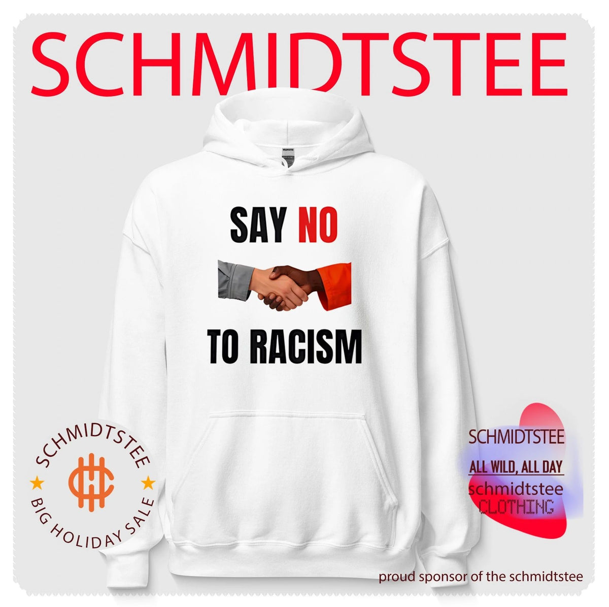 Say no to racism black hand and white hand shirt