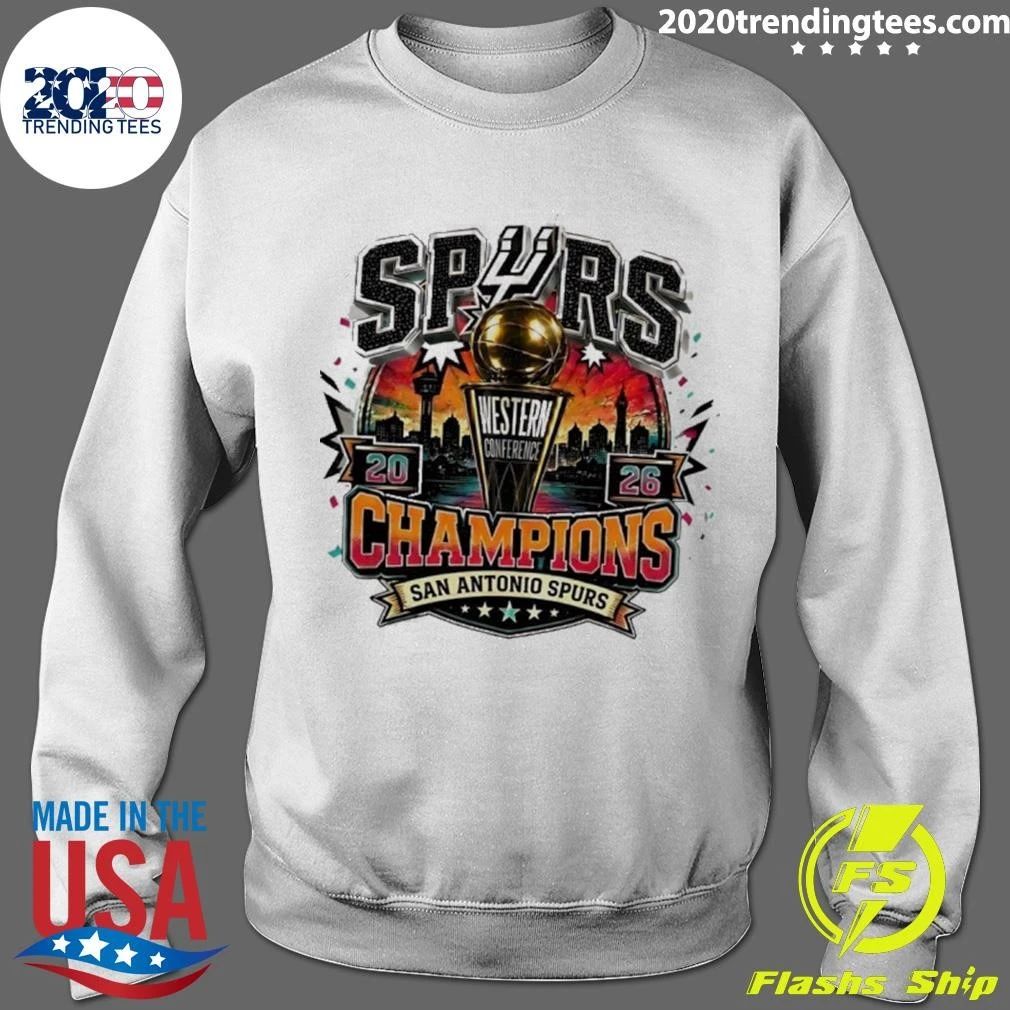 San Antonio Spurs Western Conference Champions 2026 Basketball Gold Trophy Shirt