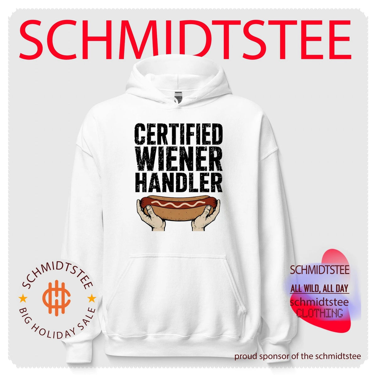 Certified wiener handler hotdog illustrated shirt