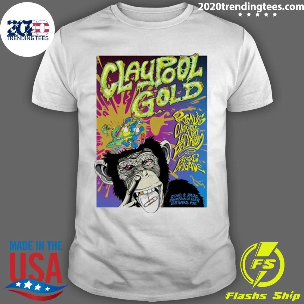 Claypool Gold Primus June 9, 2026 Portland ME Tee Shirt