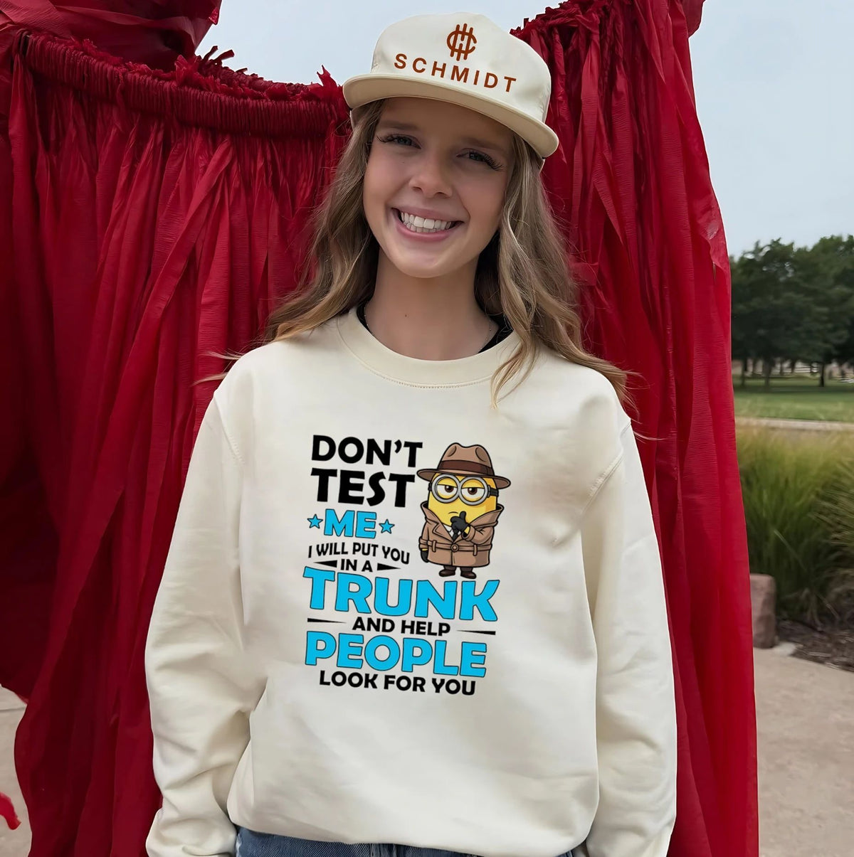 Don’t test me I will put you in a trunk and help people Minion shirt