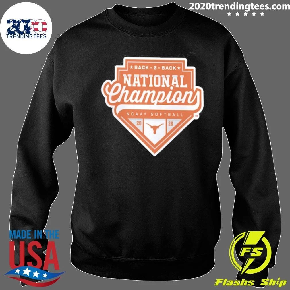 Texas Longhorns Fanatics 2026 NCAA Softball Women’s College World Series Back-to-Back National Champions Shirt