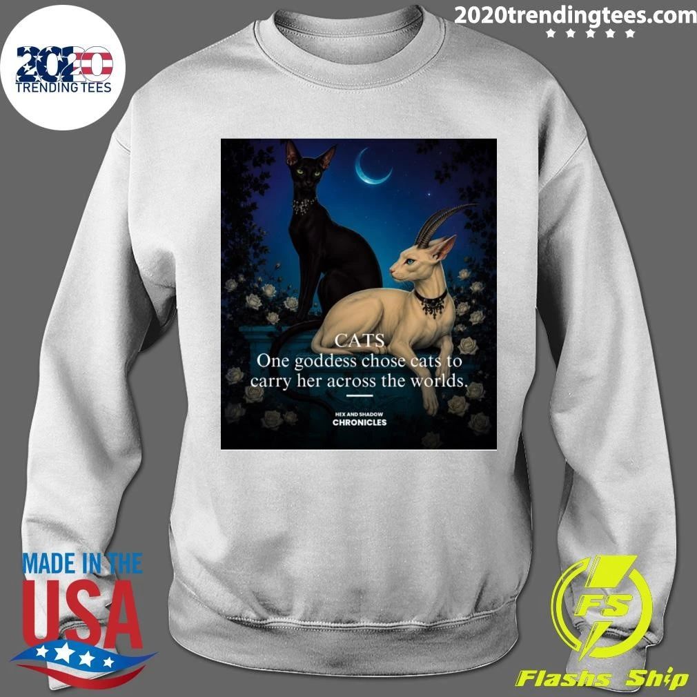 Cats One Goddess Chose Cats To Carry Her Across The World Shirt
