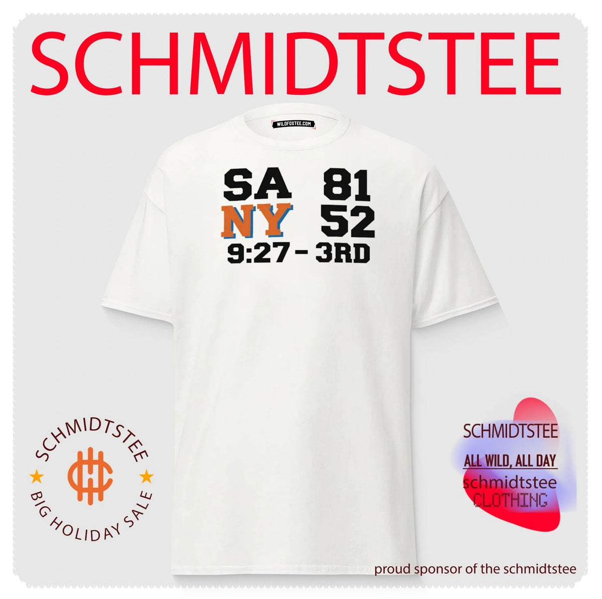 SA 81 NY 52 3rd Quarter Scoreboard shirt