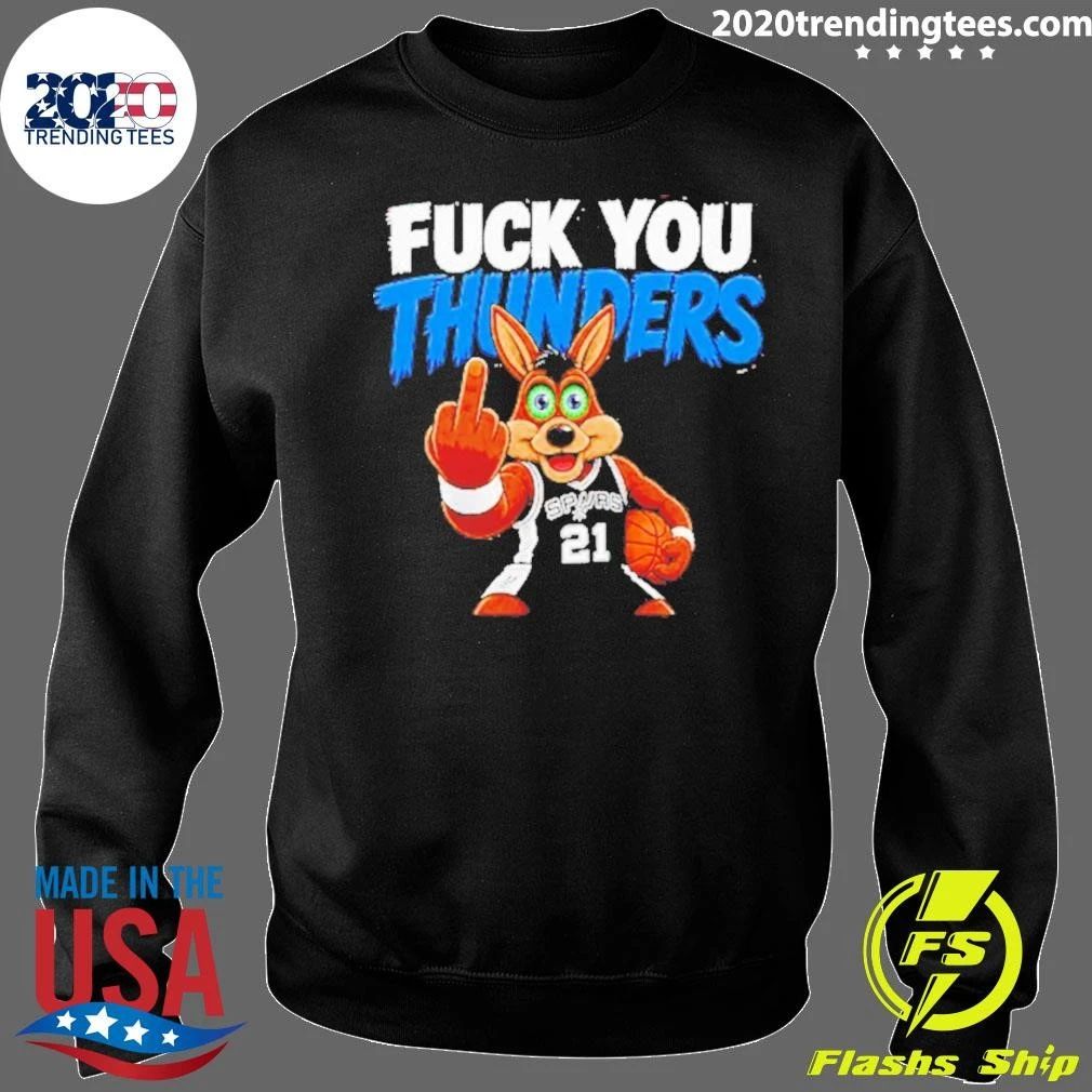 Spurs The Coyote Mascot Middle Finger Fuck You Thunders Shirt