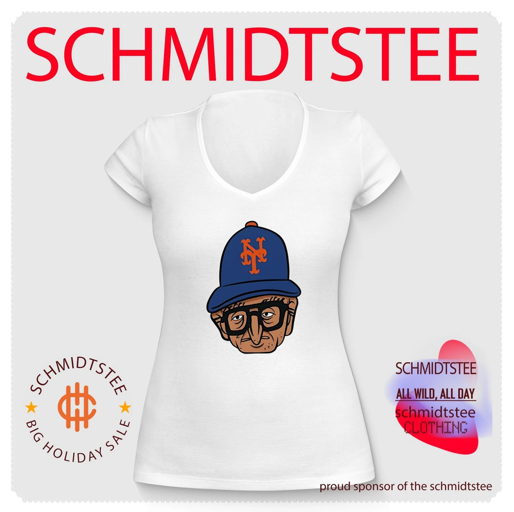 Old Jewish Men New York Mets big head caricature shirt