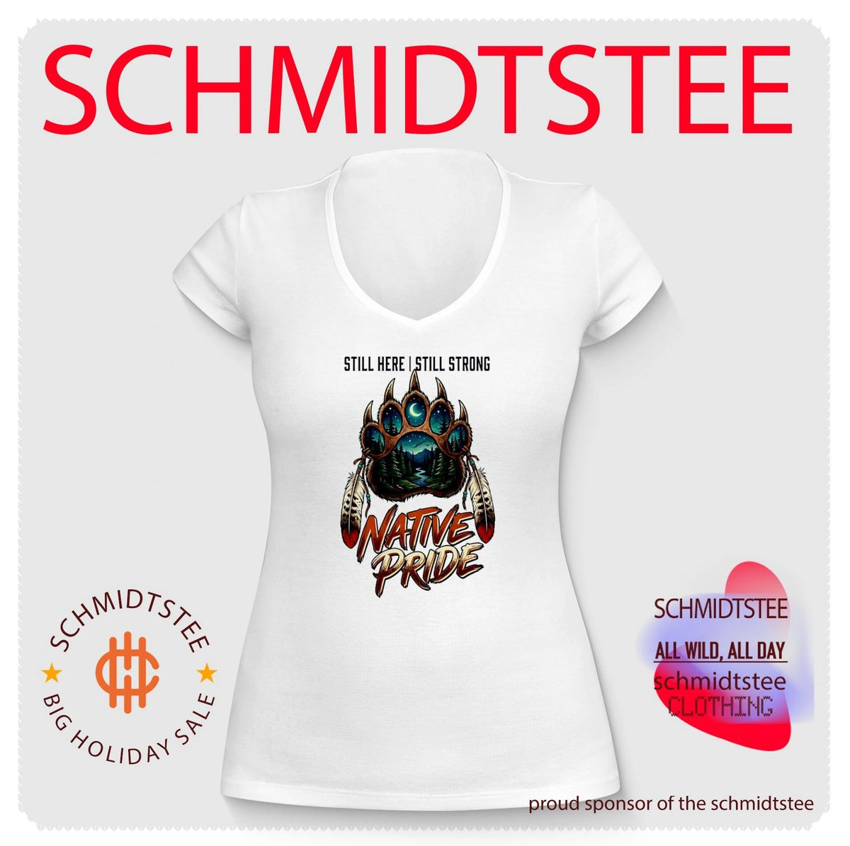 Still here still strong native pride bear paw illustration shirt