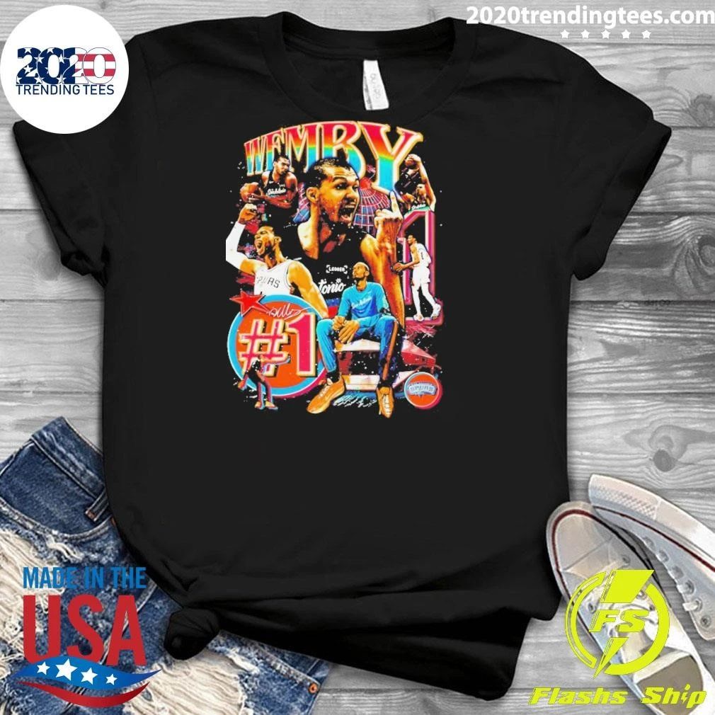 Wembanyama #1 San Antonio Spurs Basketball Nba Graphic Vintage Shirt