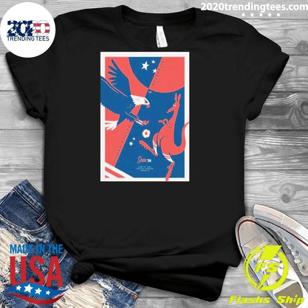 Screen United States vs. Australia June 19 2026 Seattle Stadium Poster Shirt