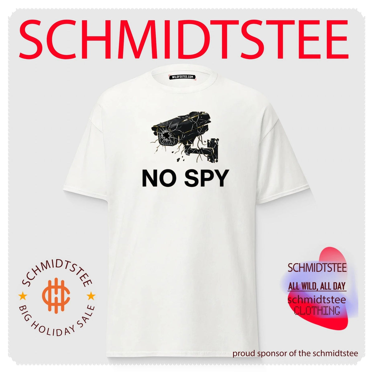 No Spy Surveillance Camera privacy anti-surveillance Gadsden flag shirt