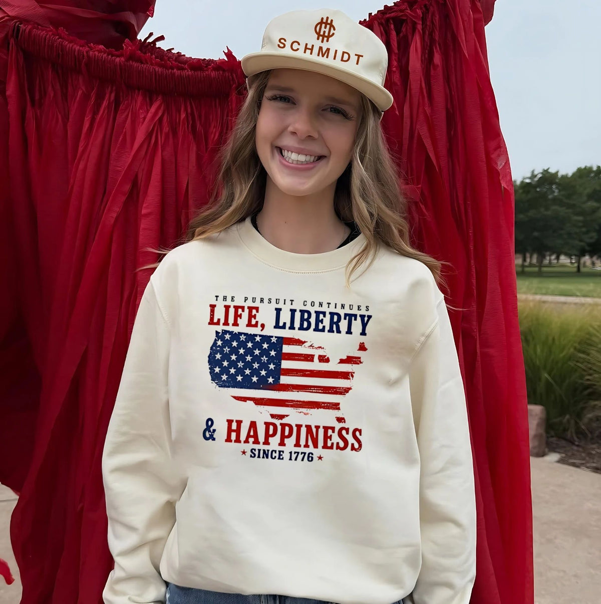 The pursuit continues life liberty and happiness since 1776 America flag shirt