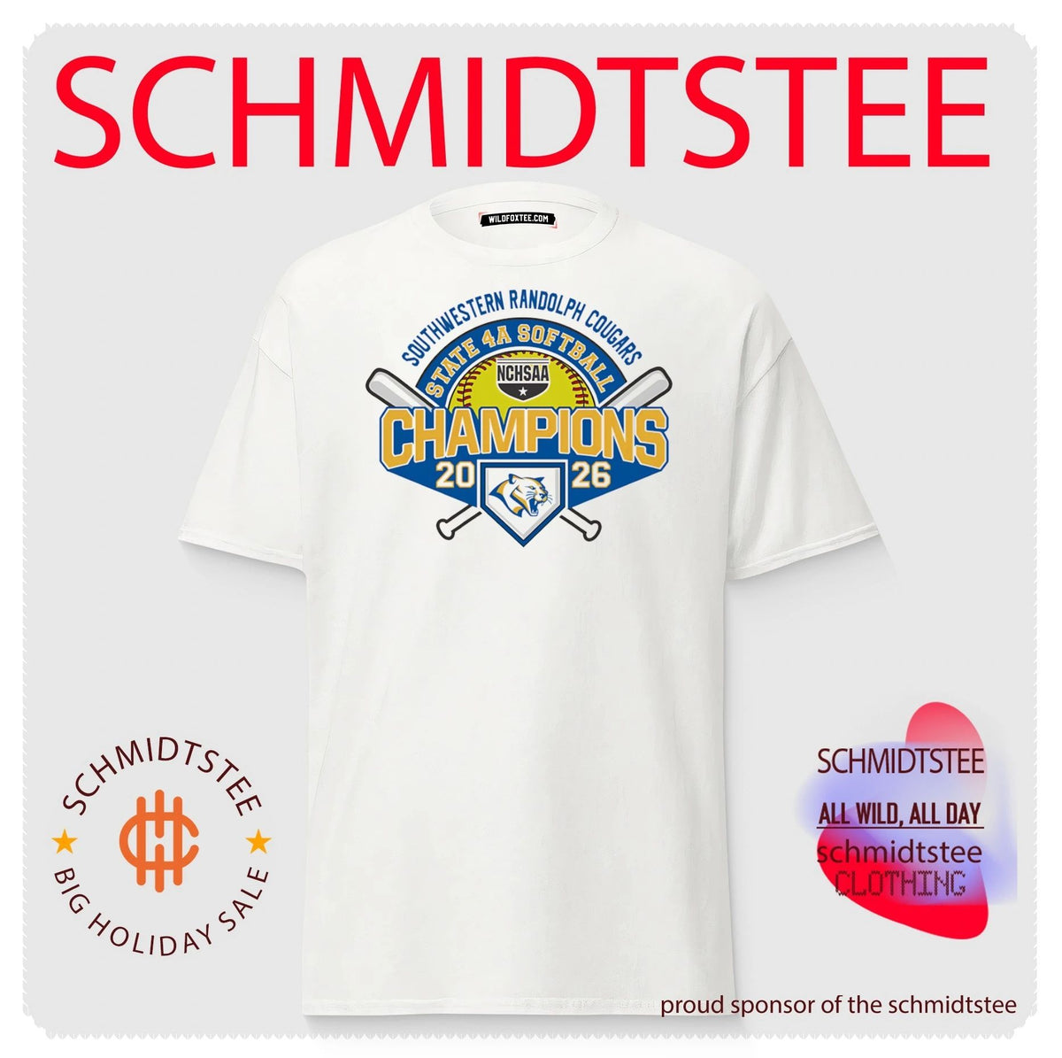 Southwestern Randolph Cougars 2026 NCHSAA State 4A Softball Champions shirt