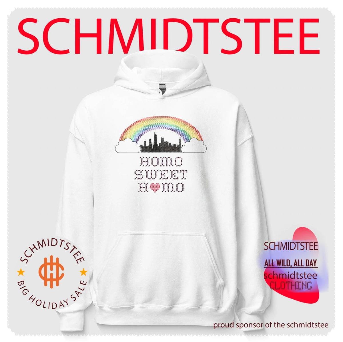 Homo Sweet Homo Pride rainbow skyline shirt
