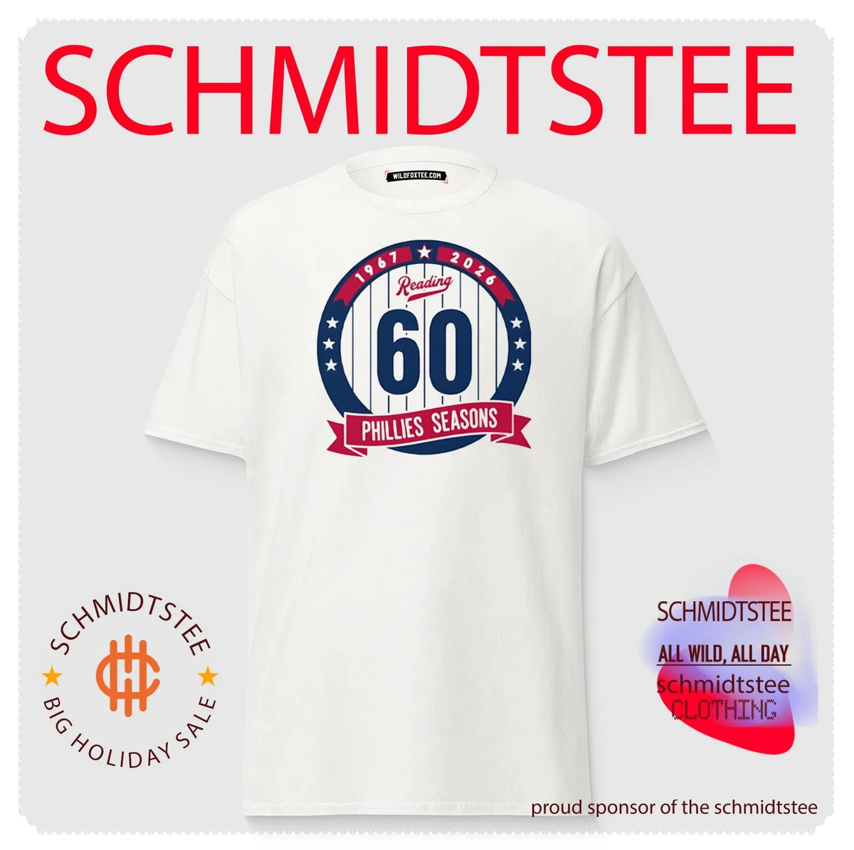 Philadelphia Phillies Reading Fightin Phils 60 Seasons Anniversary 1967–2026 Shirt