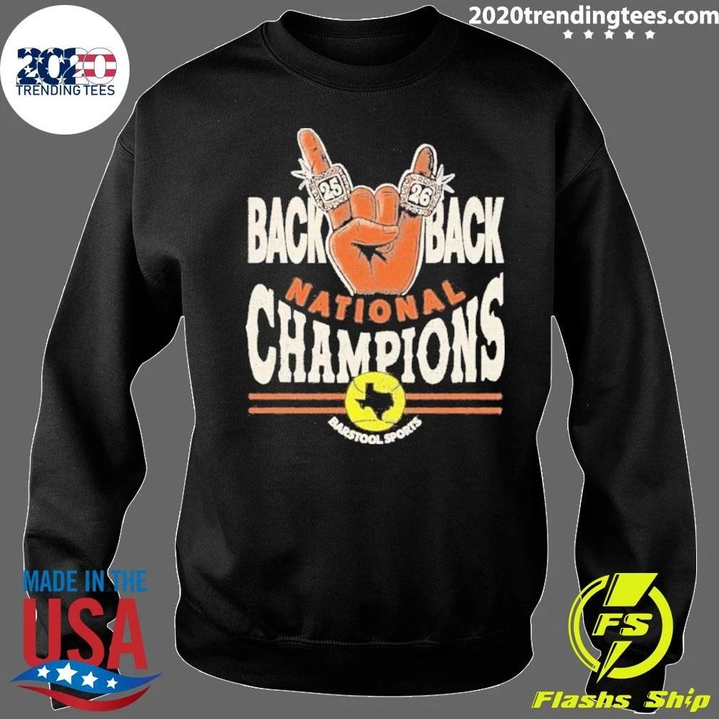Texas Longhorns Back to Back Softball National Champions Pocket Shirt