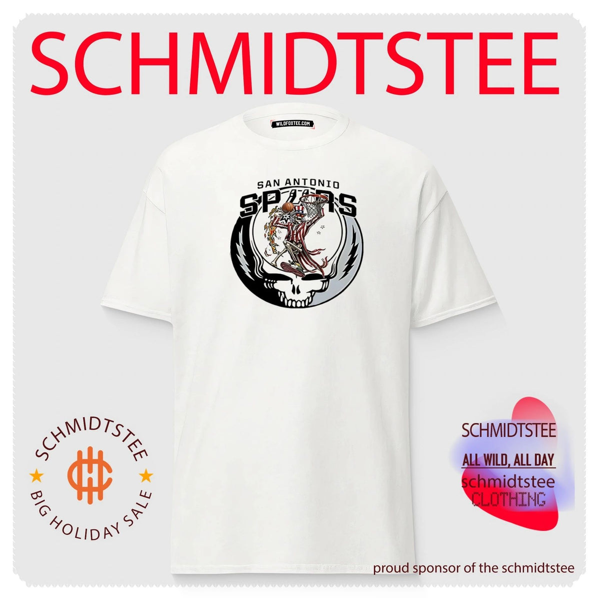 San Antonio Spurs Grateful Dead steal your face skull logo shirt
