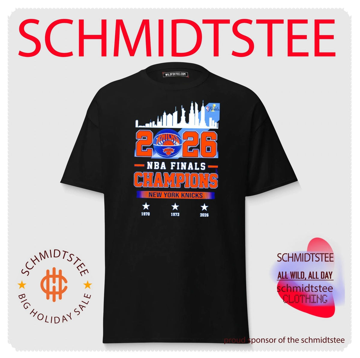 NY Knicks NBA Champions 2026 3 time city skyline shirt