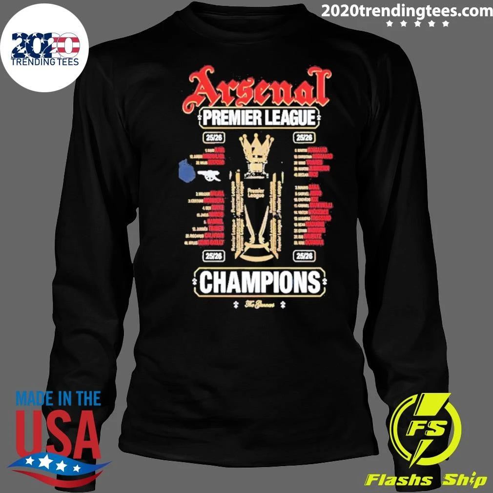 Trophy Arsenal Football Club Premier League The Gunners Arsenal Champions 25 26 Shirt