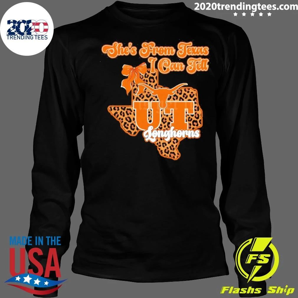 She’s From Texas I Can Tell UT Texas Longhorns Bow Map 2026 Shirt