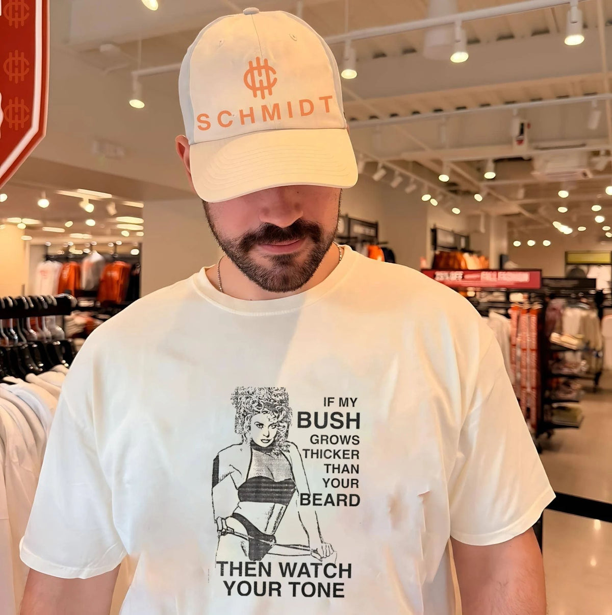 If my bush grows thicker than your beard then watch your tone shirt