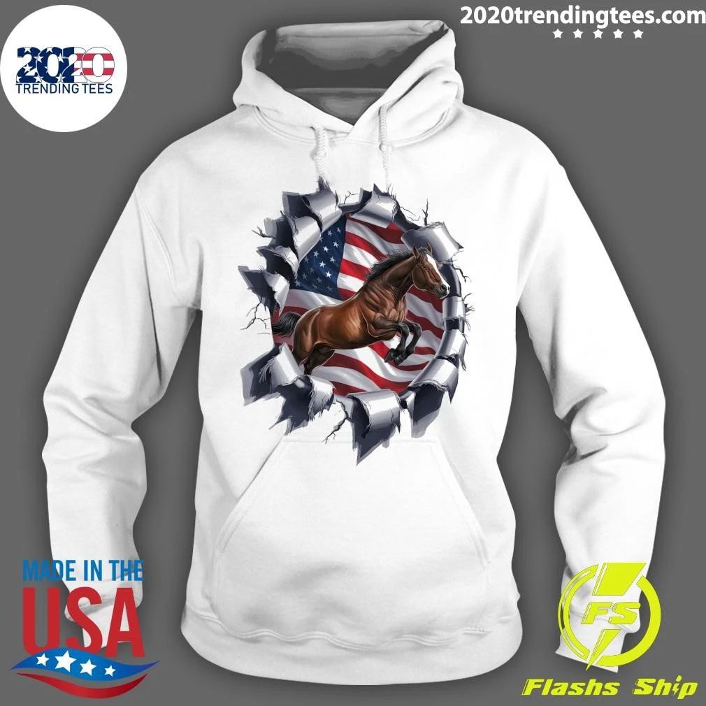Horse with USA Flag Shirt