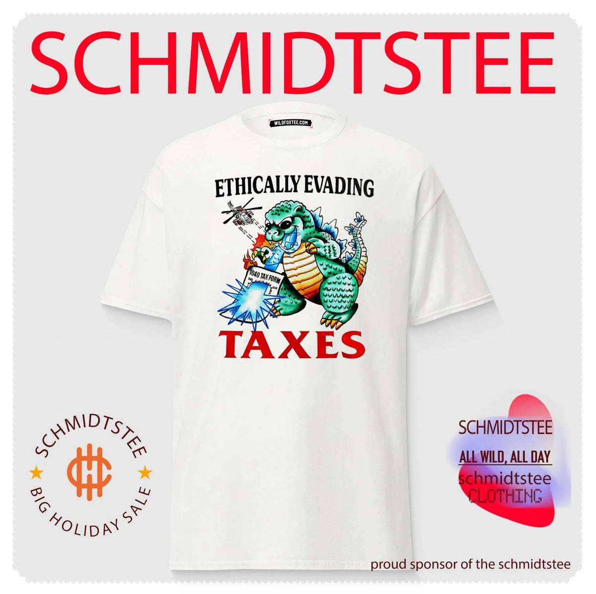 Ethically Evading Taxes Godzilla 1040 Tax Form shirt
