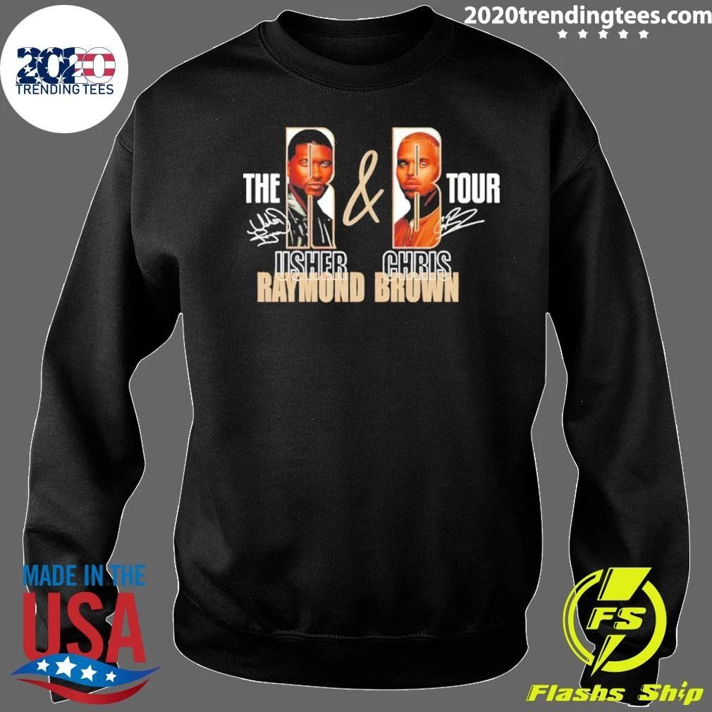 Usher And Chris Brown The R & B Tour Raymond Brown Music Concert Signatures Shirt