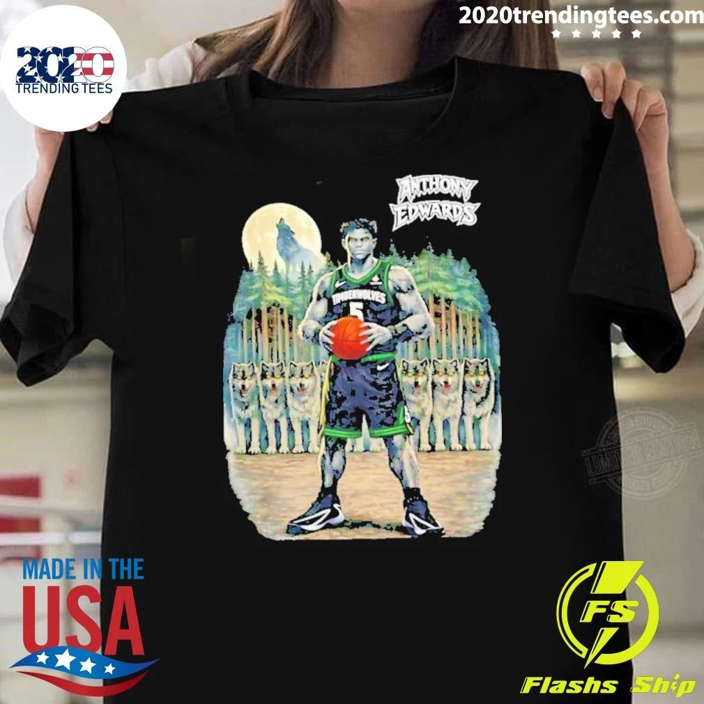 Anthony Edwards Nba Timberwolves Basketball Graphic Shirt