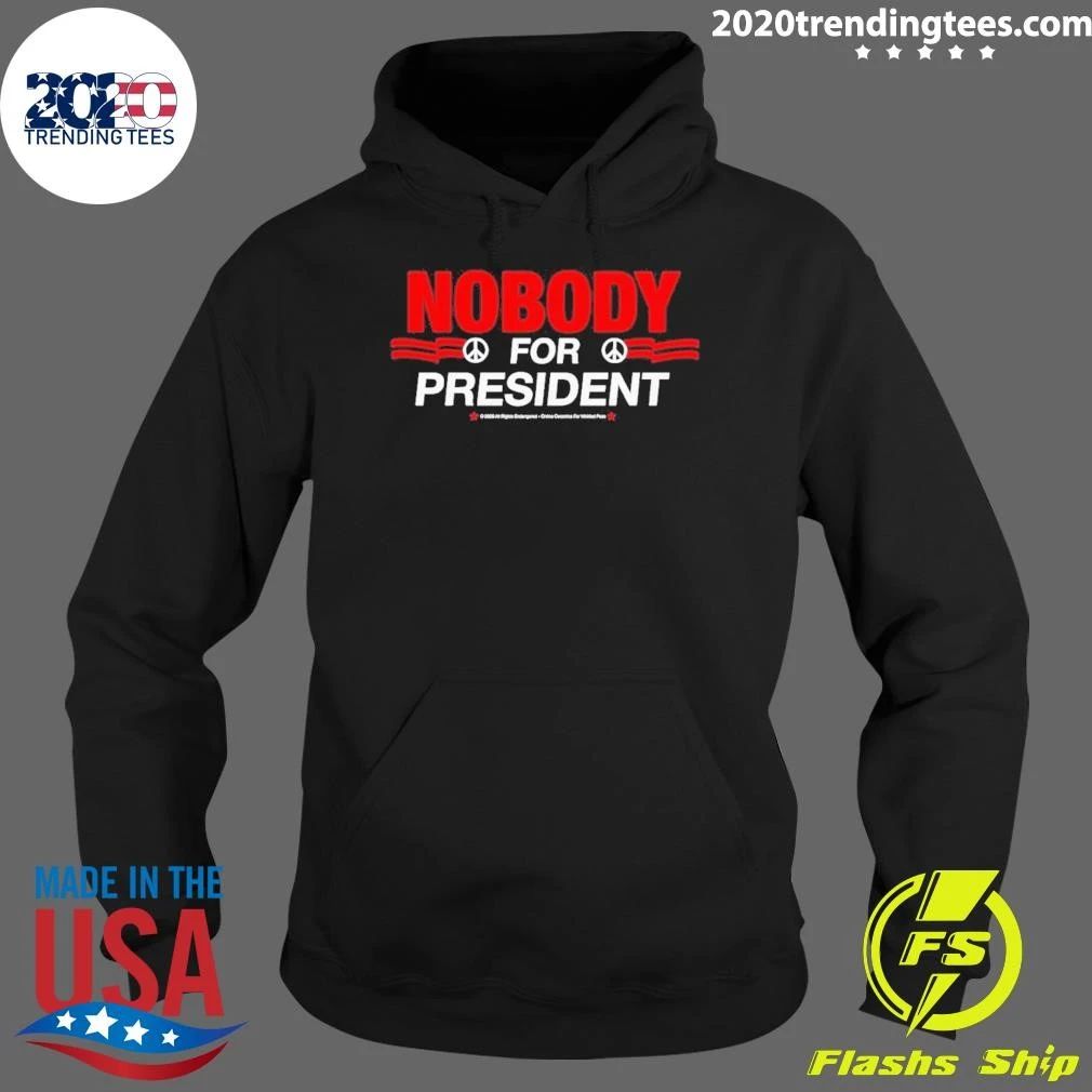 Political Satirical Protest Nobody For President Red And White Print Shirt