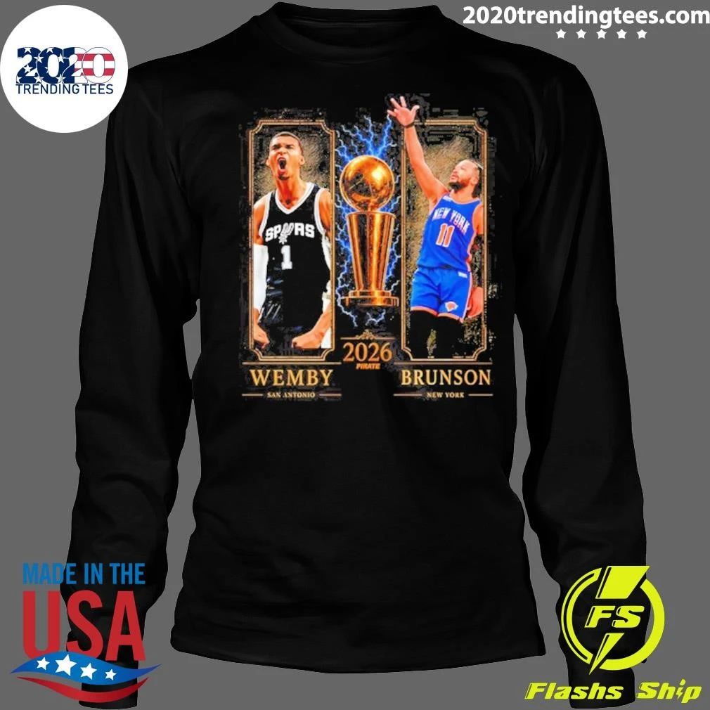 Wemby San Antonio Vs Brunson New York 2026 Finals Trophy Shirt