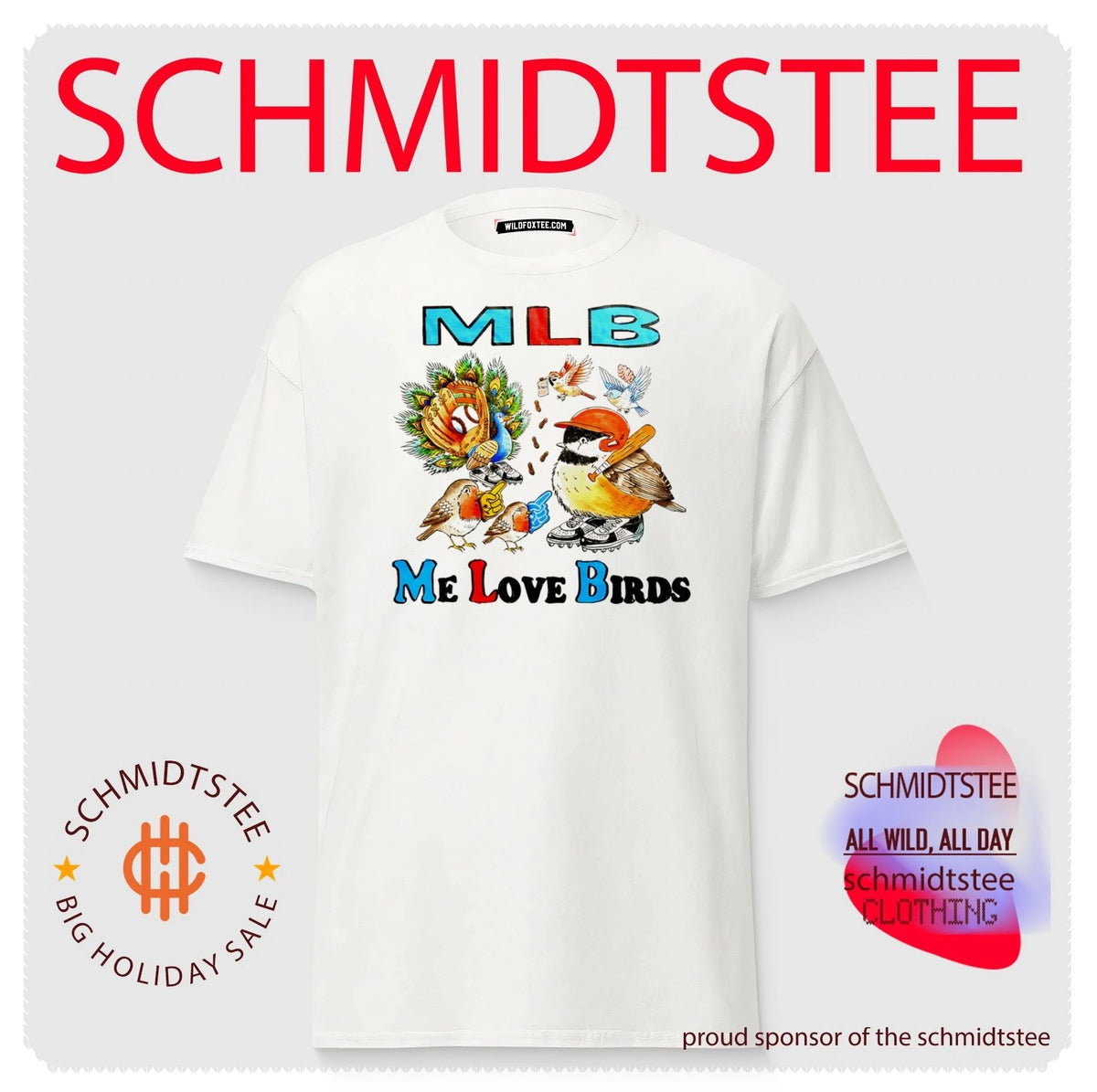 MLB me love birds baseball pun bird watching shirt