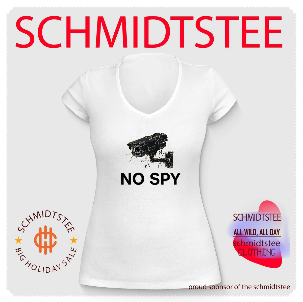No Spy Surveillance Camera privacy anti-surveillance Gadsden flag shirt