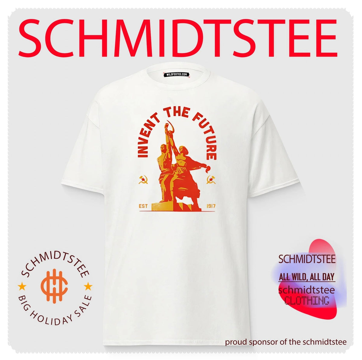 Invent the future est 1917 statue illustrated shirt
