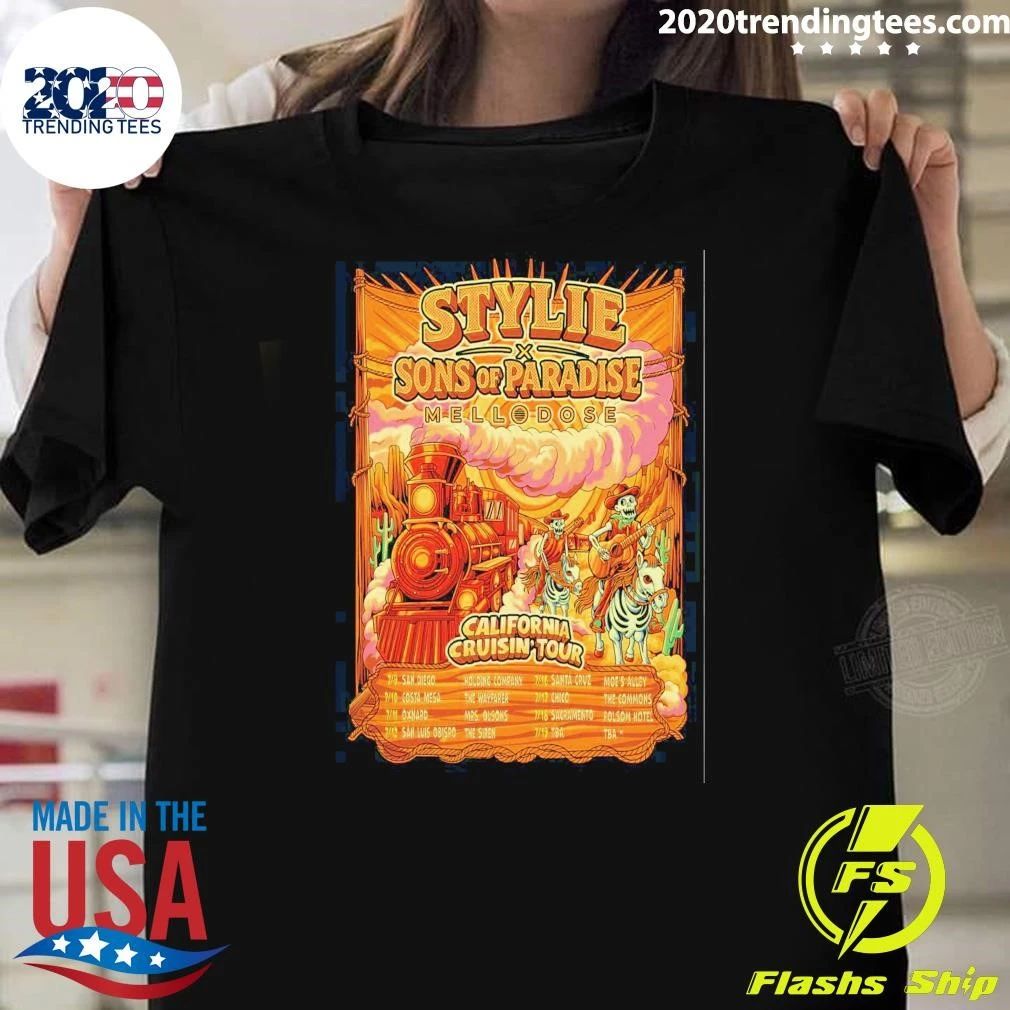 Stylie x Sons of Paradise Mellodose California Cruisin Tour 2026 Shirt