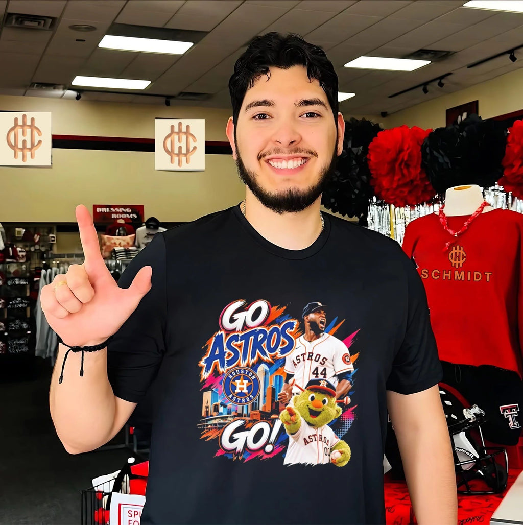 Houston Astros Orbit Mascot and Player Go Astros Go shirt